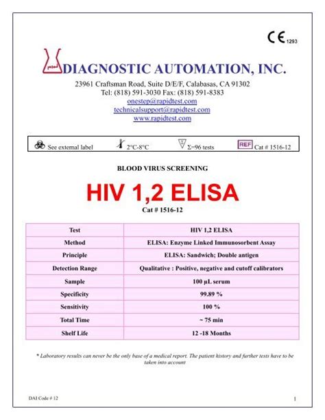 my hiv elisa test report